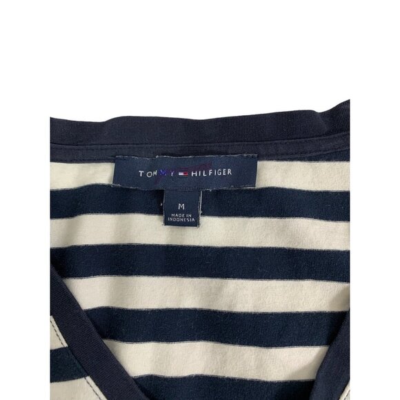 Tommy Hilfiger Women's Navy Blue & White T-shirt - Picture 3 of 6